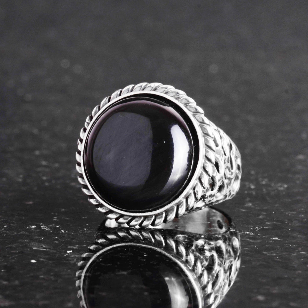 Natural Onyx Stone 925 Sterling Silver Men's Ring — 4