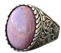 925 Sterling Silver Ring - Natural Stone Ring - Rhodonite