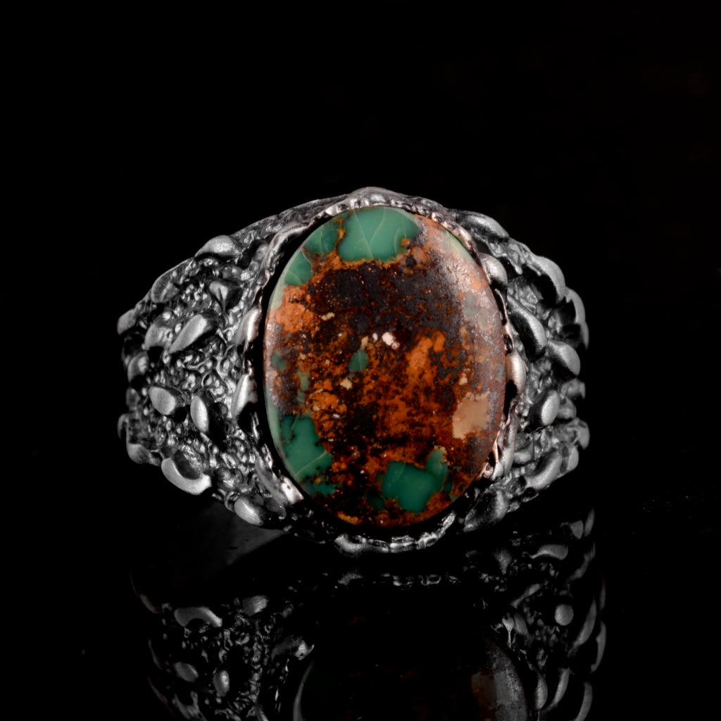 Natural Arizona Turquoise Stone Ring (Model-21) — 2