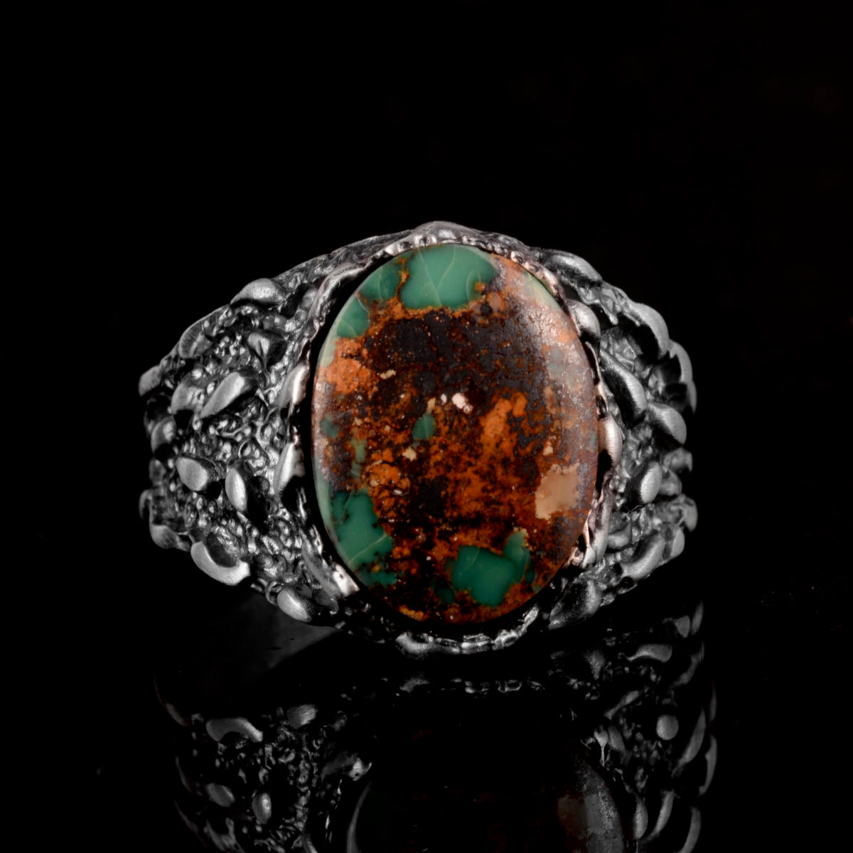 Natural Arizona Turquoise Stone Ring (Model-21) — 2