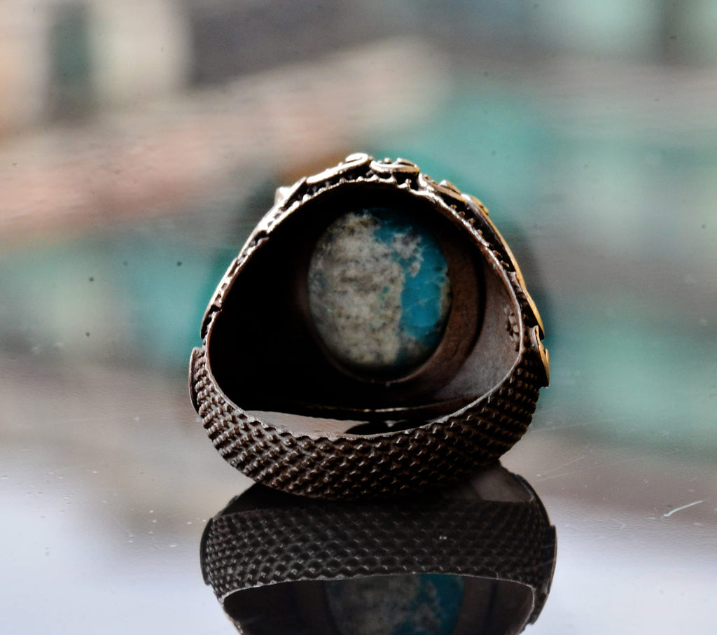 Real Arizona Turquoise Stone Ring — 8