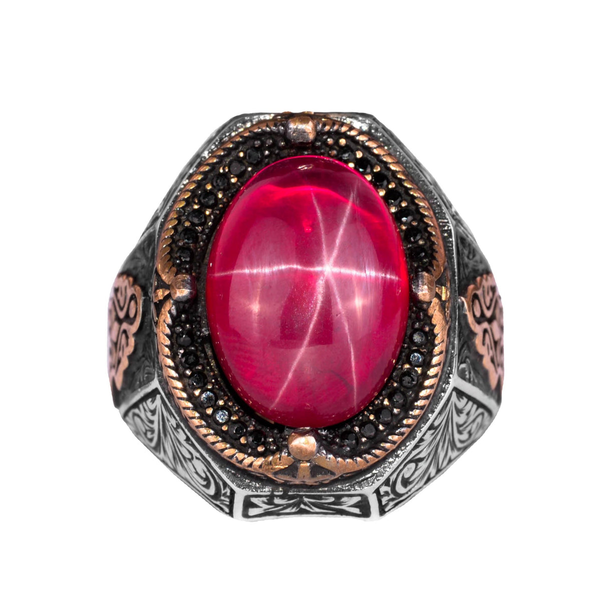 Natural Star Ruby Stone Ring - 925 Sterling Silver (Model-2)