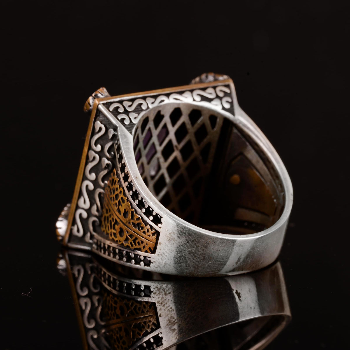 Natural Amethyst Ring, 925 Sterling Silver — 7