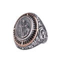 KAMBO Symbolic Large Men's Ring 925 Sterling Silver - Motif Statement Ring - Antique Inspired Vintage Byzantine Engraved Men's Jewelry (Grim Reaper)