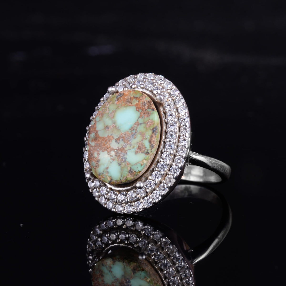 KAMBO Natural Turquoise Stone Elegant Women's Ring – 925 Sterling Silver Handmade Jewelry (Style-36) — 5
