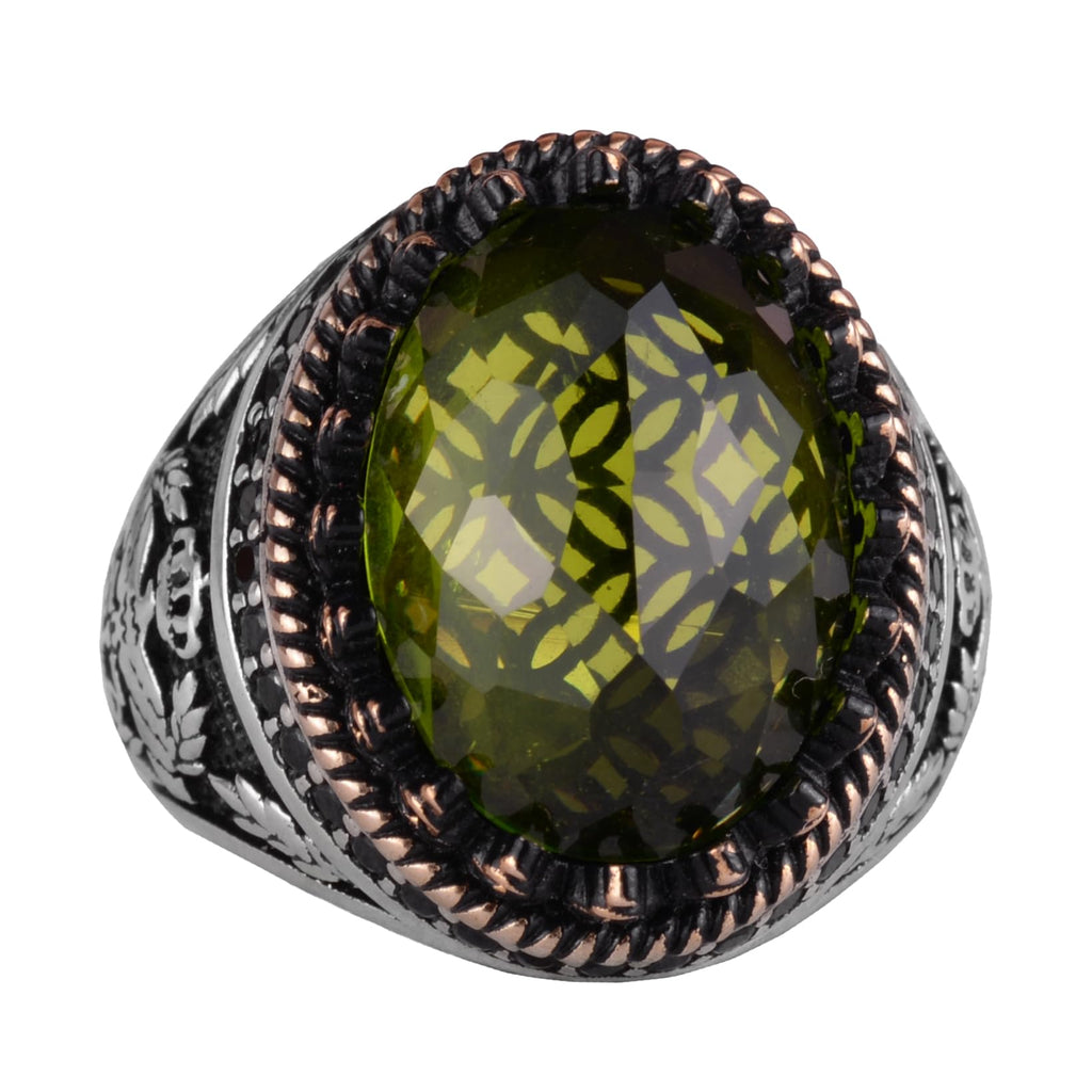 925 Sterling Silver Stone Ring, Eagle Symbol, Handmade Ring