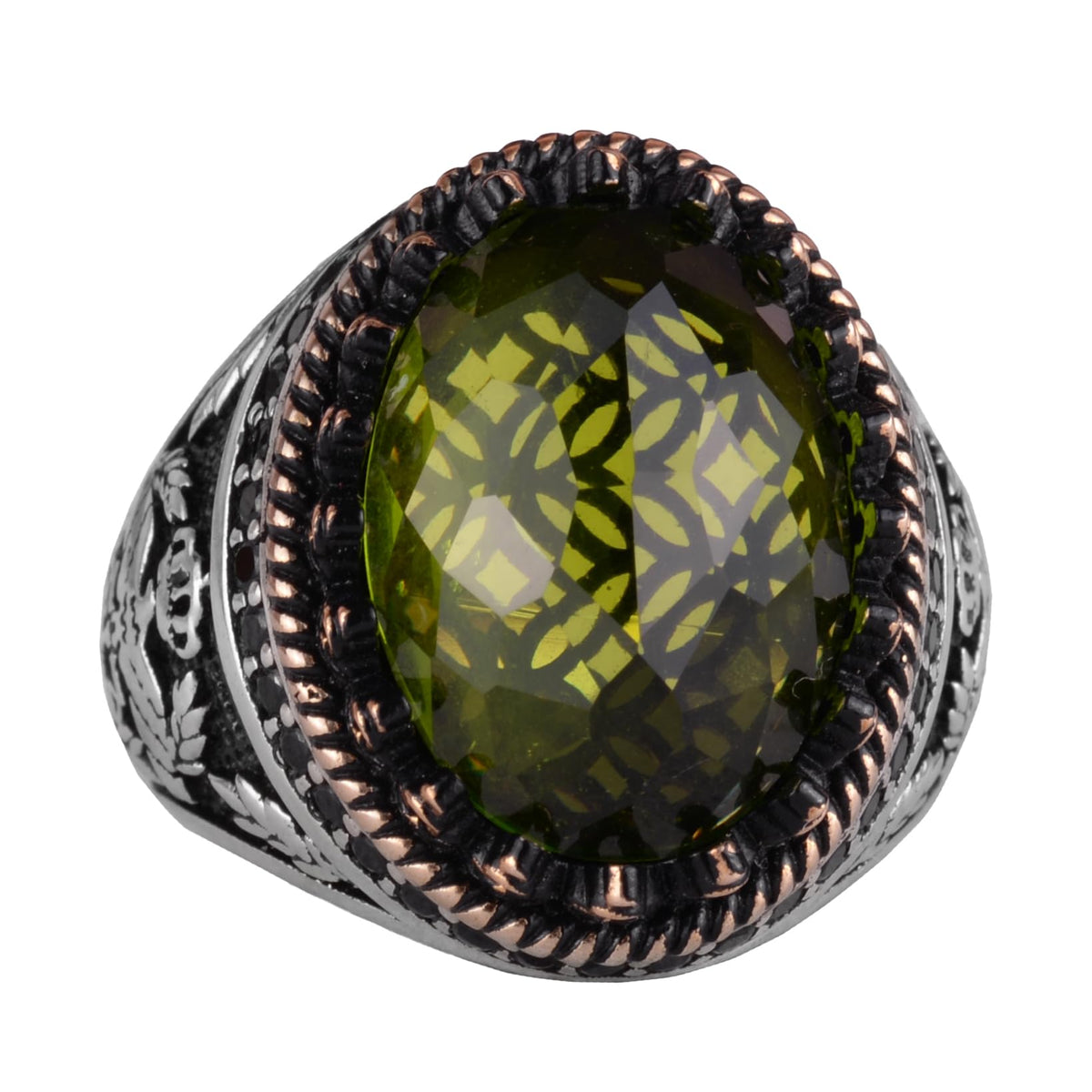 925 Sterling Silver Stone Ring, Eagle Symbol, Handmade Ring