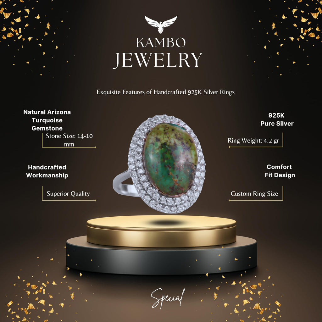Arizona Turquoise Stone Women's Ring (Model-2) — 2