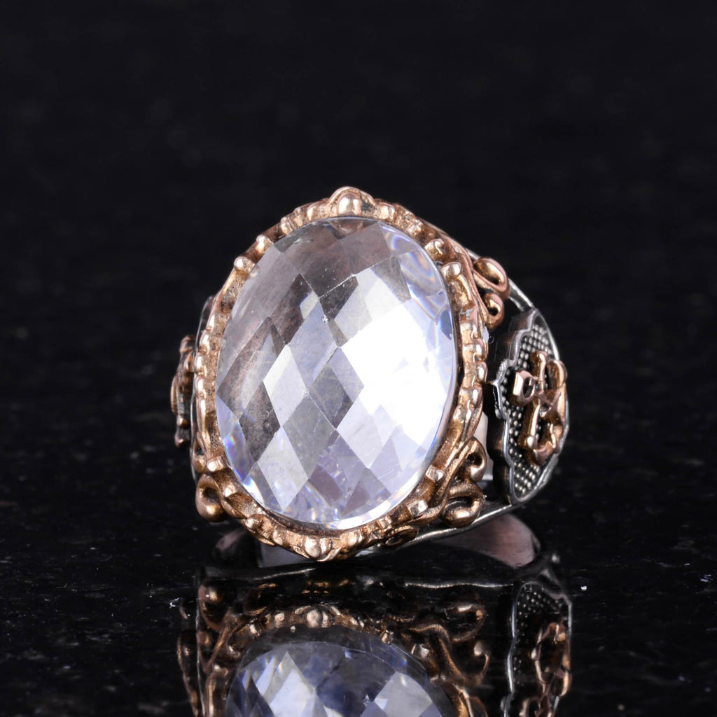 Crystal Stone Ring, 925 Sterling Silver Ring — 4
