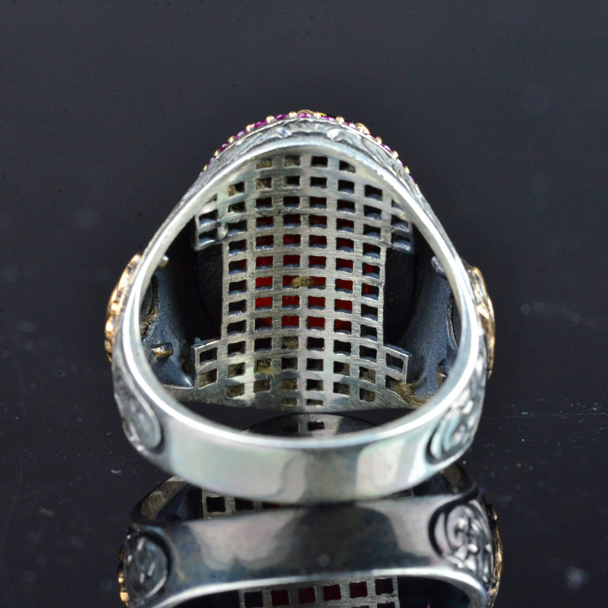 KAMBO Men's Garnet Precious Stone Ring — 8