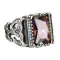 Mystic Topaz Stone 925 Sterling Silver Men's Ring