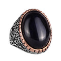 Synthetic Stone Ring - 925 Sterling Silver Men's Ring