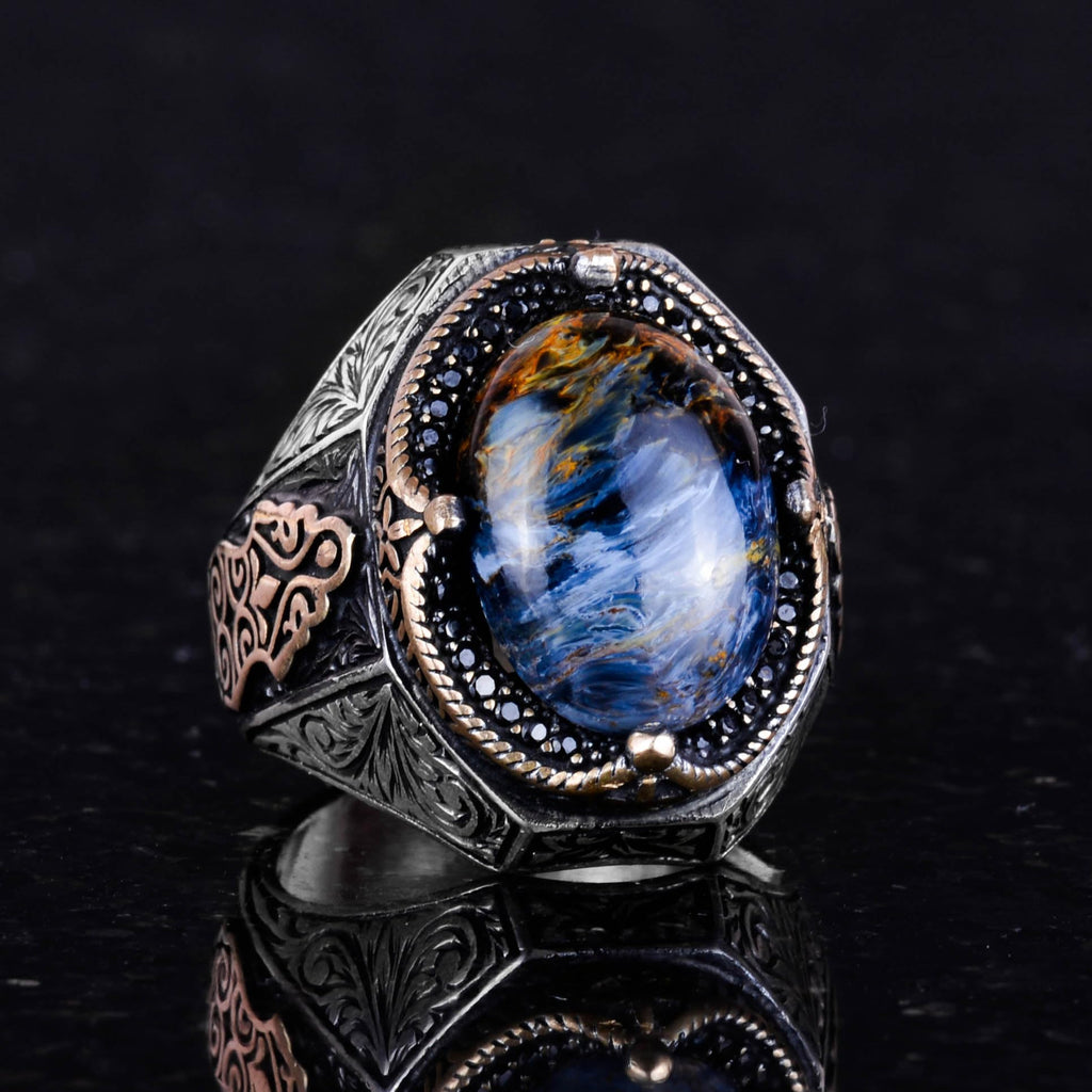 Natural Pietersite Stone Ring - 925 Sterling Silver Ring (Model-2) — 5