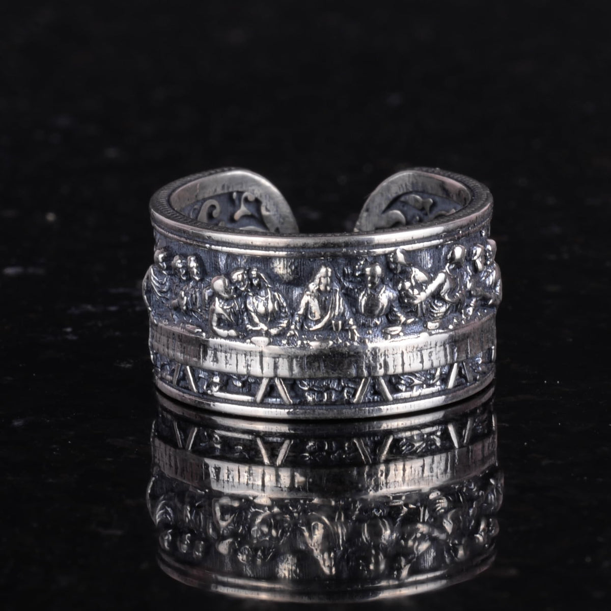Leonardo Last Supper Jesus Ring - 925 Sterling Silver Handmade Ring — 4