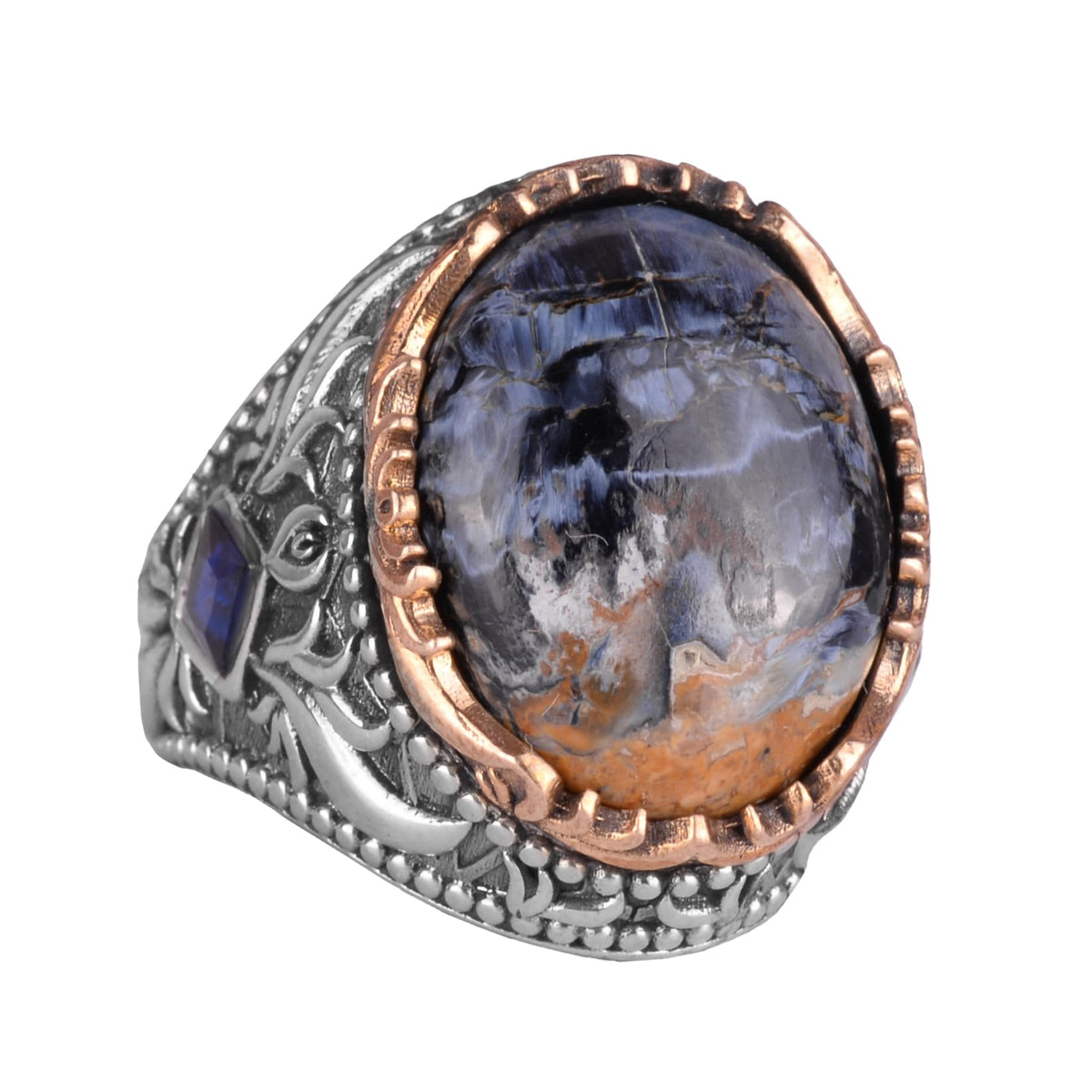 Natural Pietersite Stone Ring - 925 Sterling Silver Handmade Ring