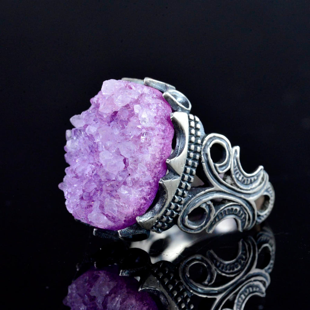 Drusy Quartz Stone Ring — 5