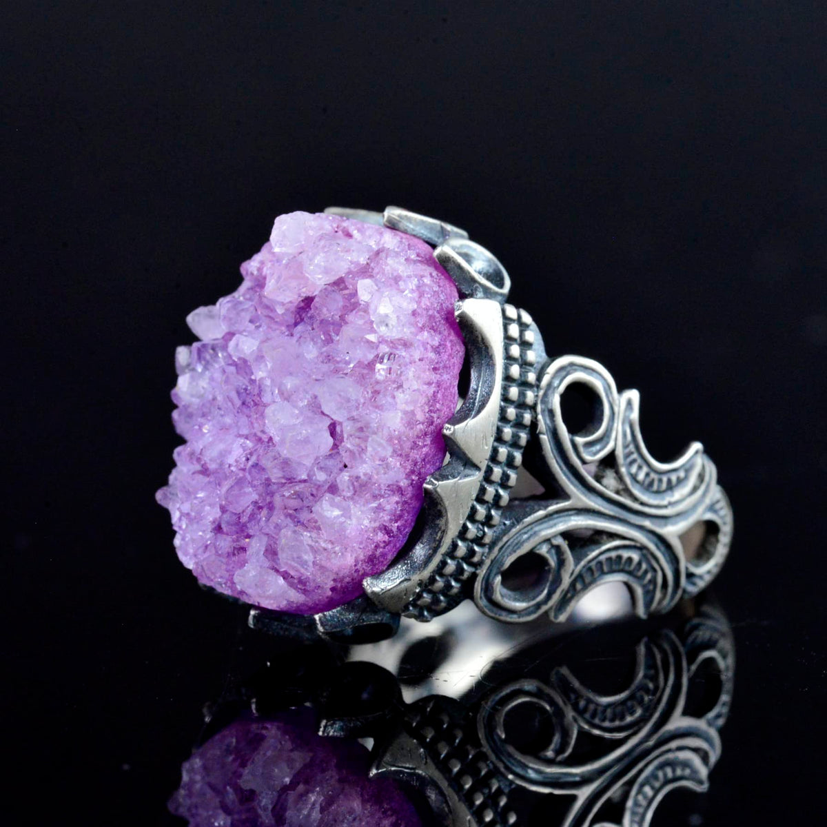 Drusy Quartz Stone Ring — 5