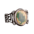 Natural Arizona Turquoise Stone Ring, 925 Sterling Silver Men's Ring (Model-6)