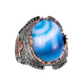 Blue Agate Stone Ring