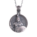KAMBO Handmade Greek Shield and Sword Warrior Necklace - 925 Sterling Silver Chain Spartan Soldier Necklace - Symbol of Courage, Honor, and Strength (Silver)