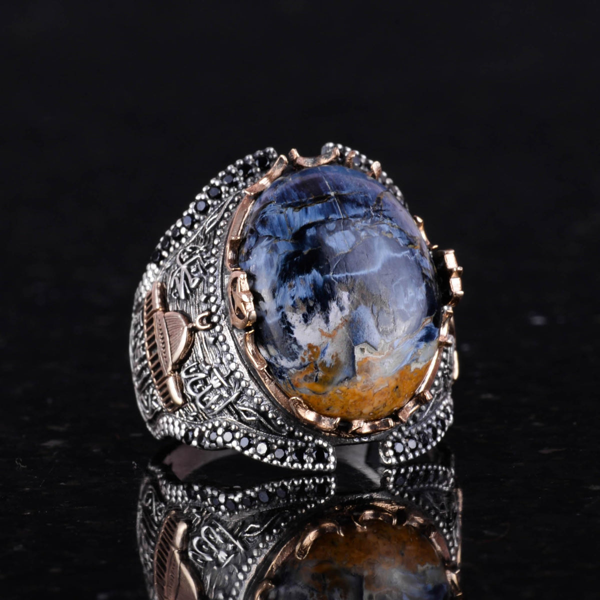 Natural Pietersite Stone Ring, 925 Sterling Silver (Model-2) — 5