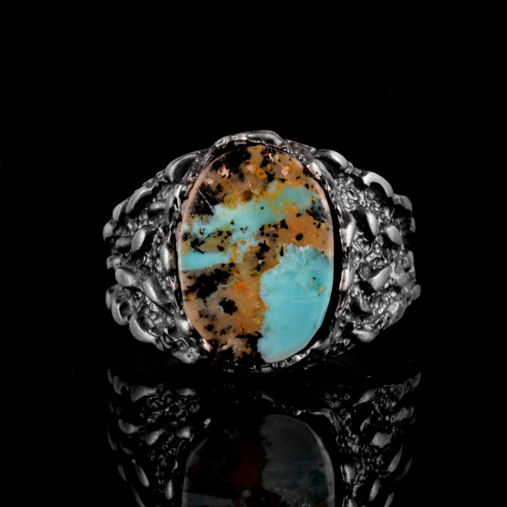 Natural Arizona Turquoise Stone Ring - 925 Sterling Silver Minimalist Ring — 2