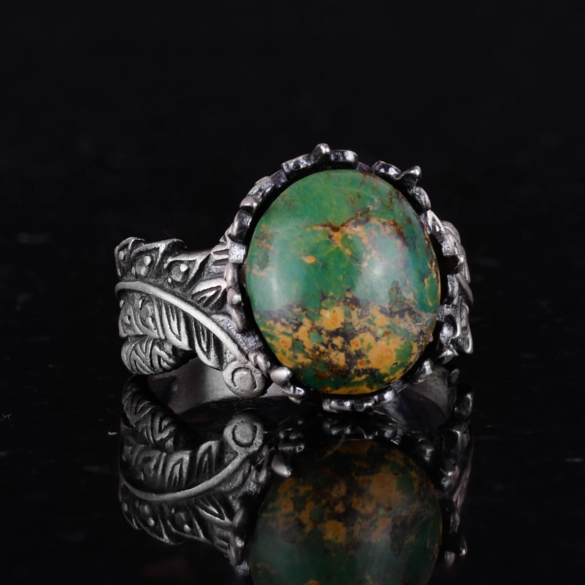 Natural Arizona Turquoise Stone Ring, 925 Sterling Silver Ring, Minimalist Handmade Ring — 5
