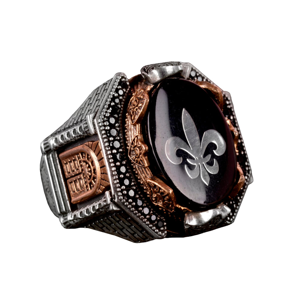 925 Sterling Silver Men's Fleur-de-Lis Ring