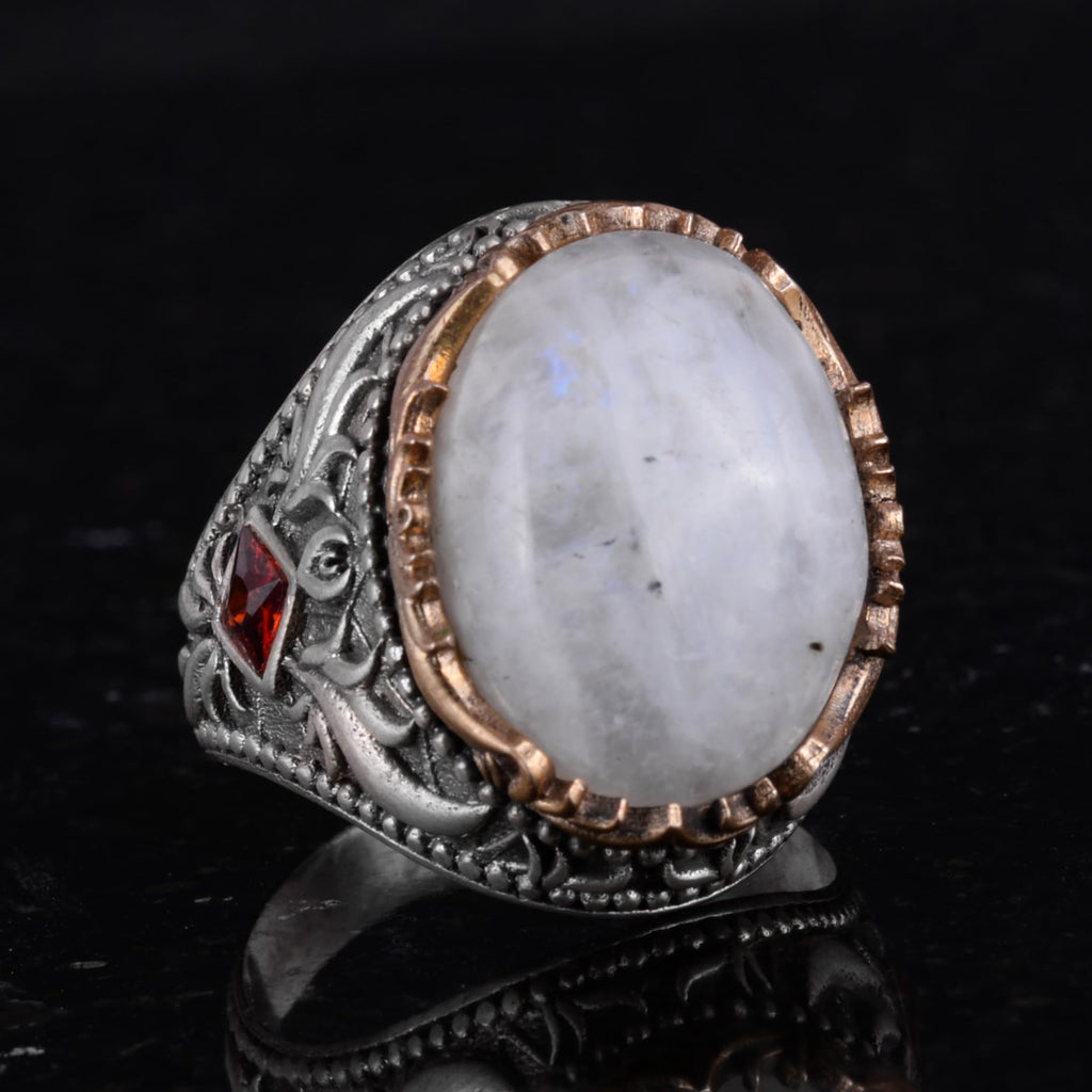 Natural Moonstone Ring - Handmade 925 Sterling Silver Ring — 5