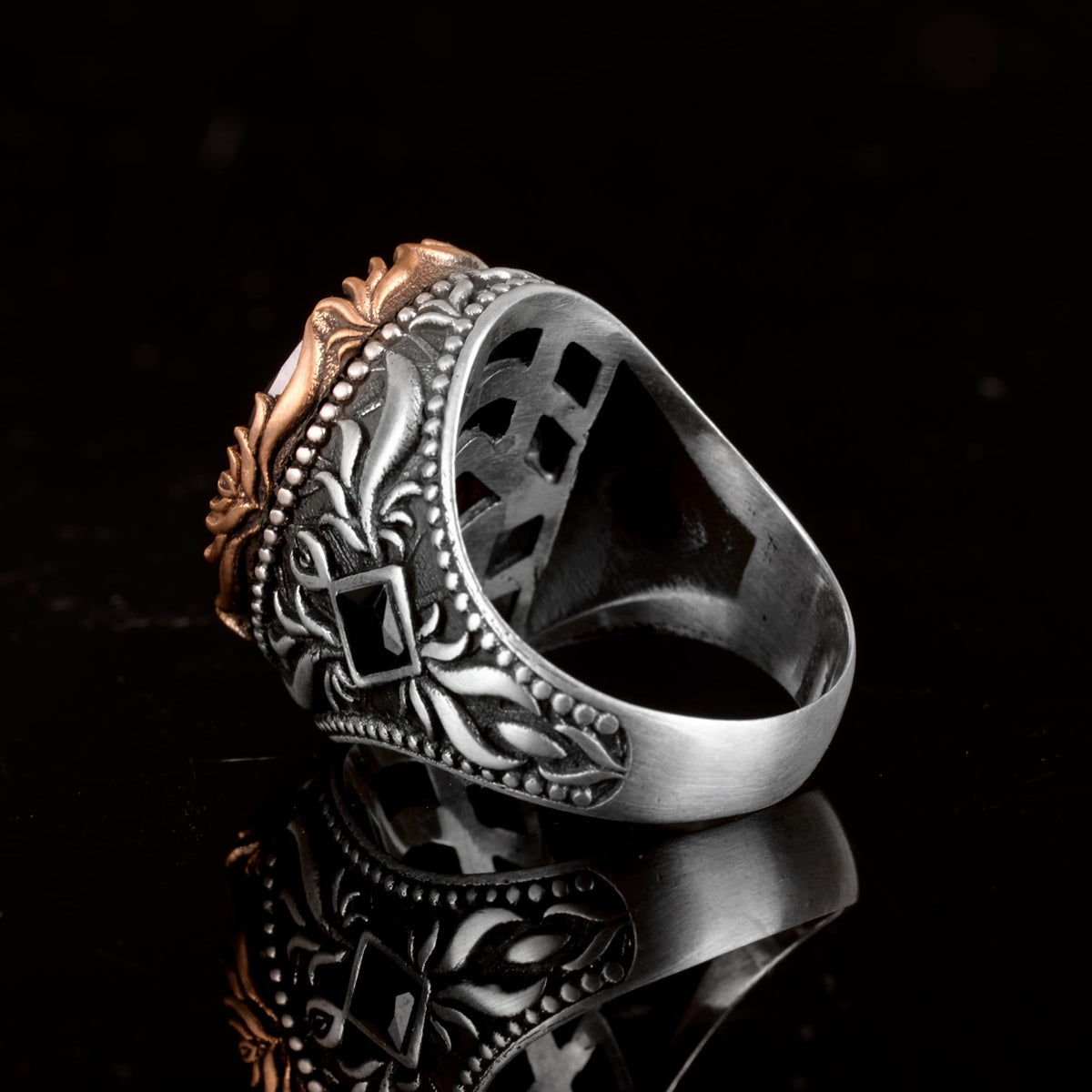 Mystic Topaz Synthetic Stone, 925 Sterling Silver Men's Ring, Handmade Men's Ring — 5
