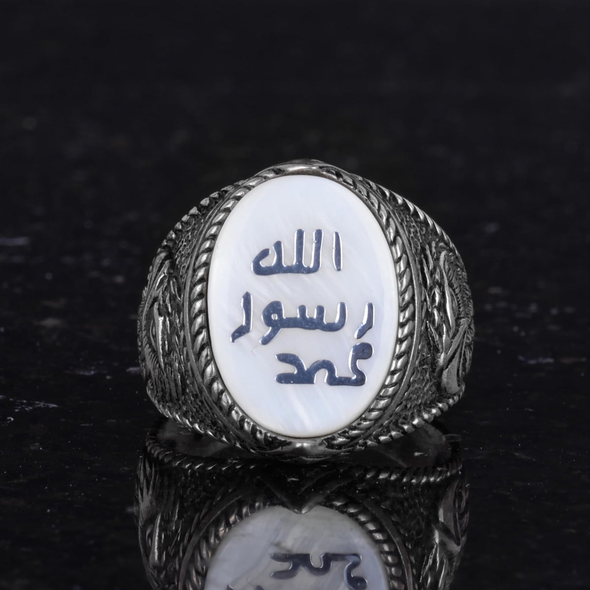 Islamic Men's Ring - Eagle Symbol Ring - 925 Sterling Silver Handmade Men's Ring (White) — 4