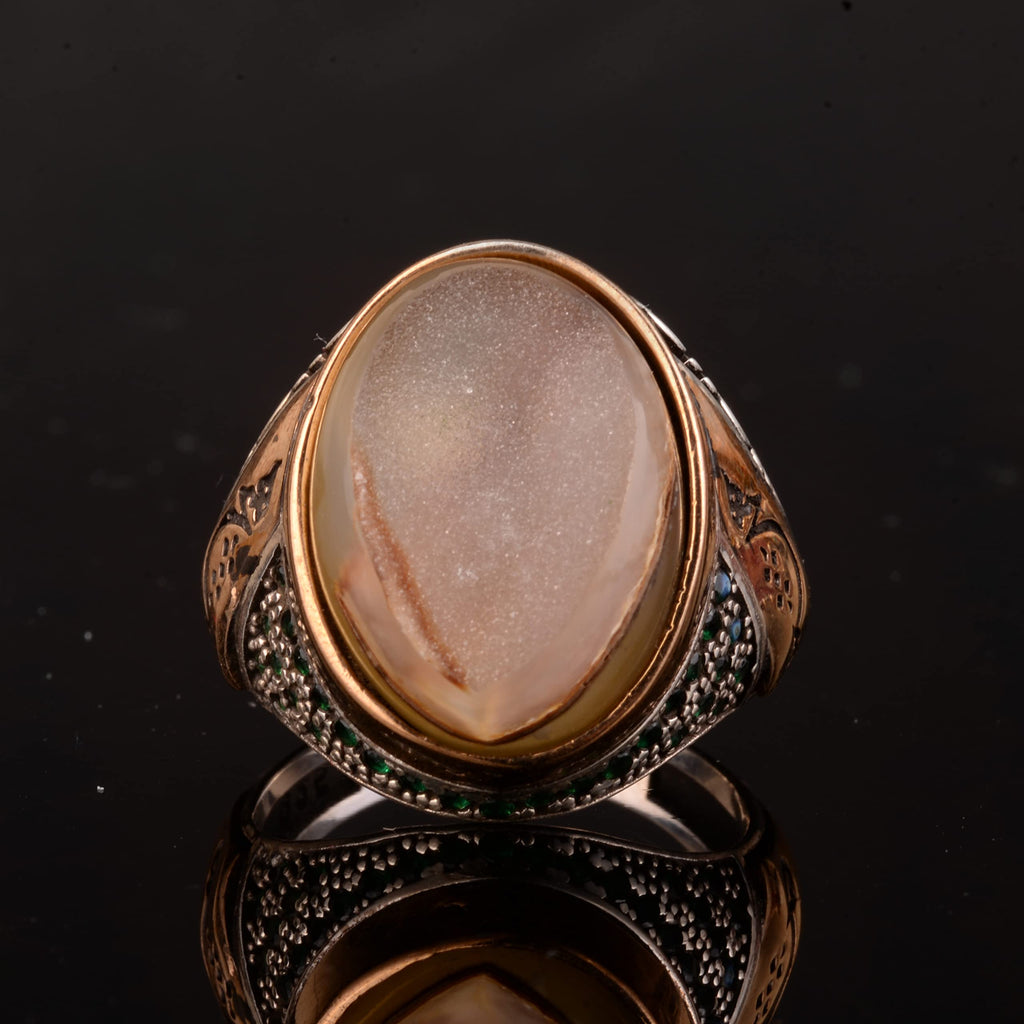 Natural Druzy Quartz Stone Ring — 3