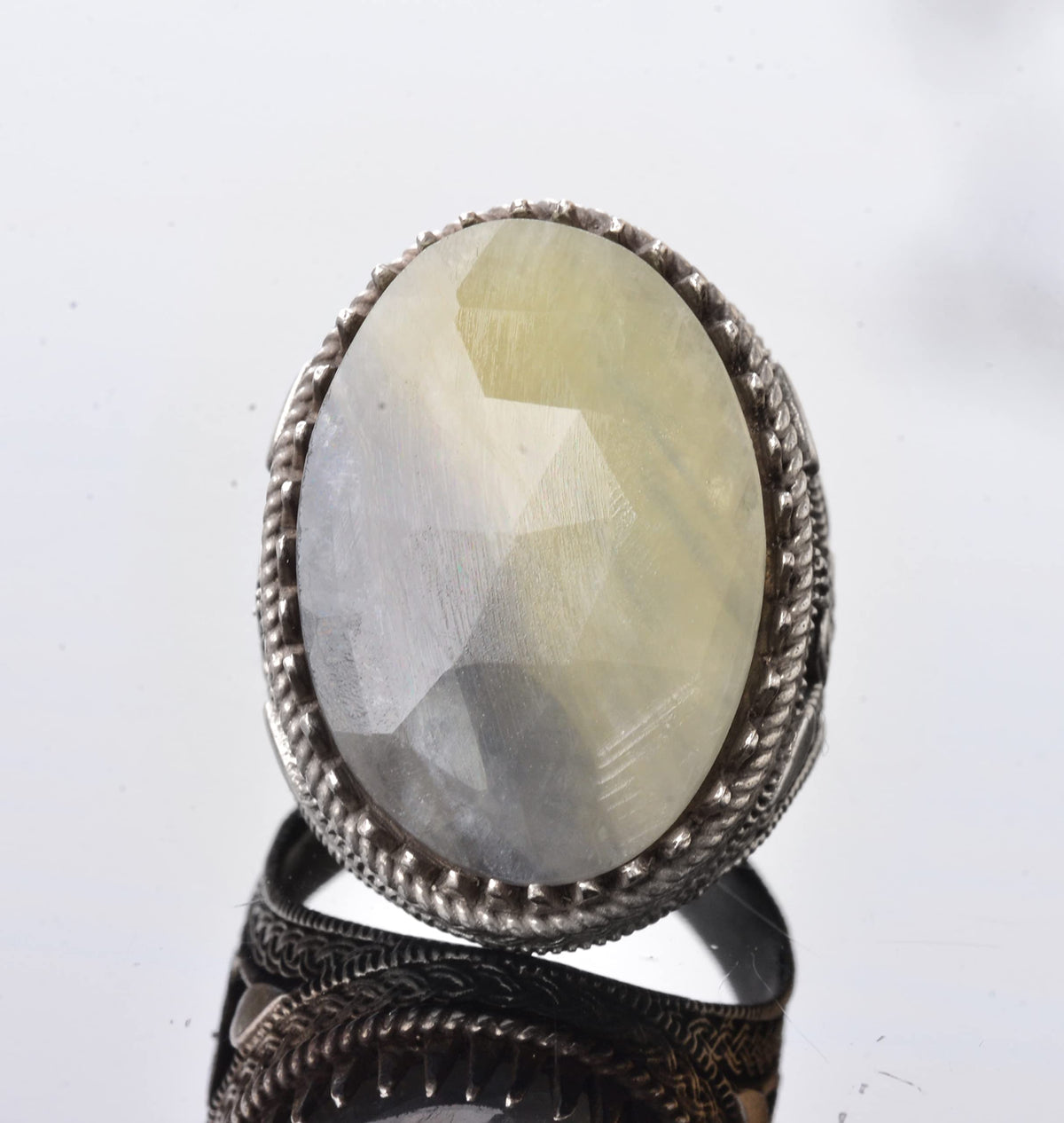 Yellow Sapphire Stone Ring, Ottoman Seal Ring, 925 Sterling Silver Ring — 2