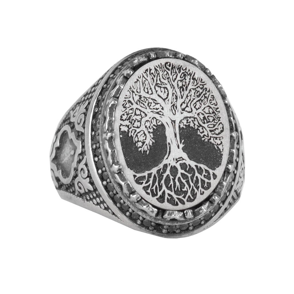Handmade Vintage Silver Ring – Tree of Life Design
