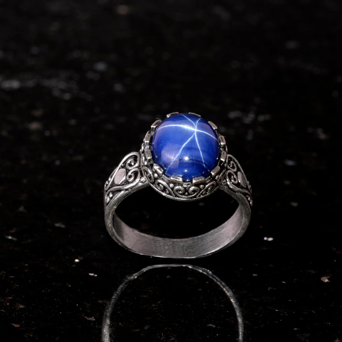 Natural Star Sapphire Stone Ring — 3