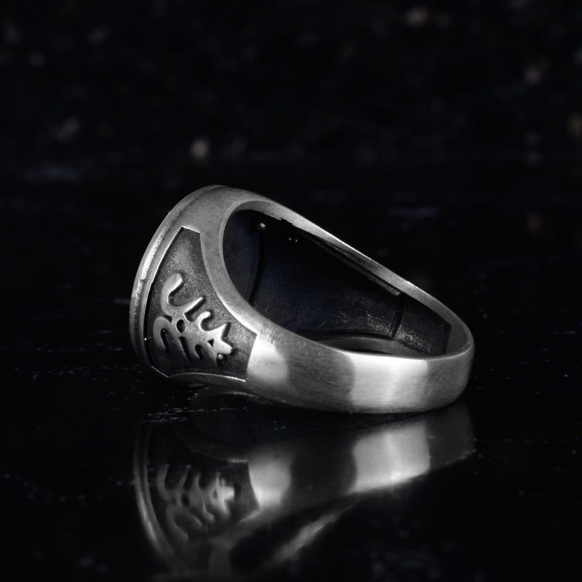 KAMBO Masonic Men's Ring – 925 Sterling Silver with Gold Plated Detail Square and Compass Ring – Handmade Descriptive Jewelry — 7