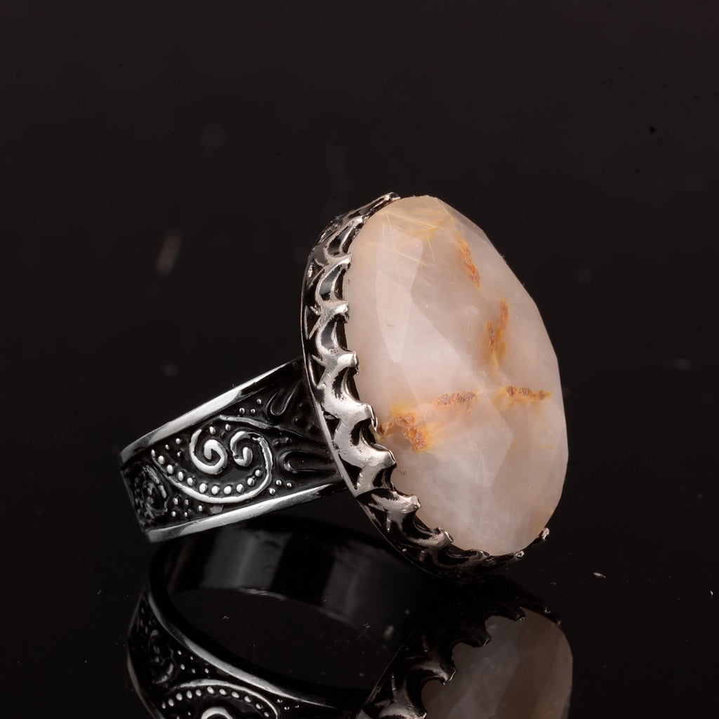 Natural Rutilated Quartz Stone Ring — 4