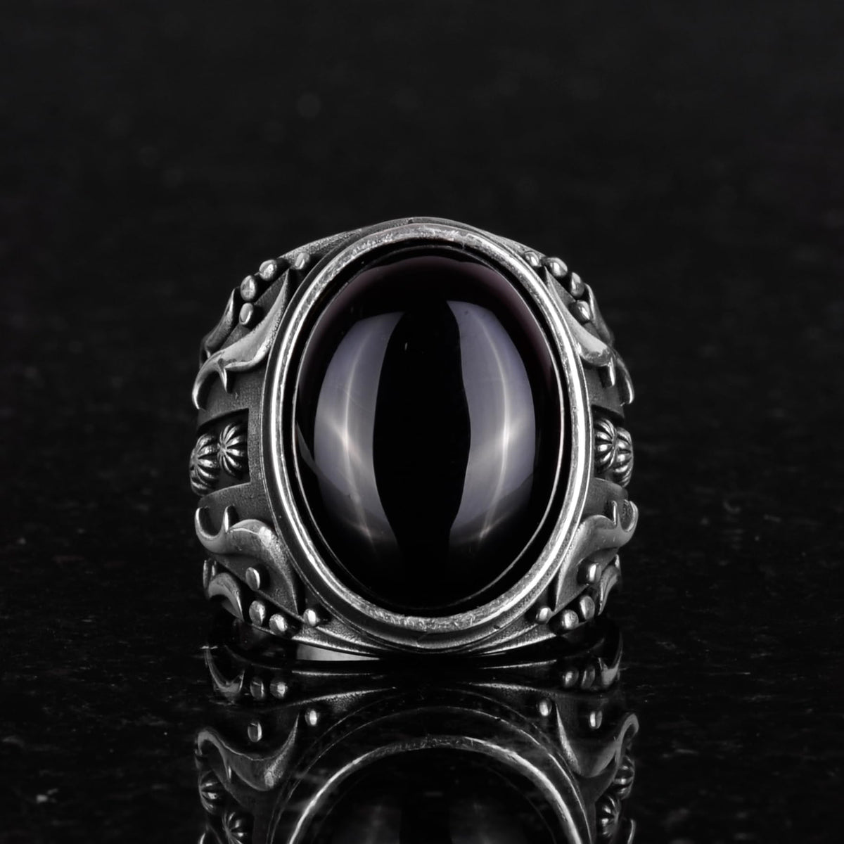 Synthetic Stone Ring, 925 Sterling Silver Ring, Design Silver Men's Ring (Model-2) — 3