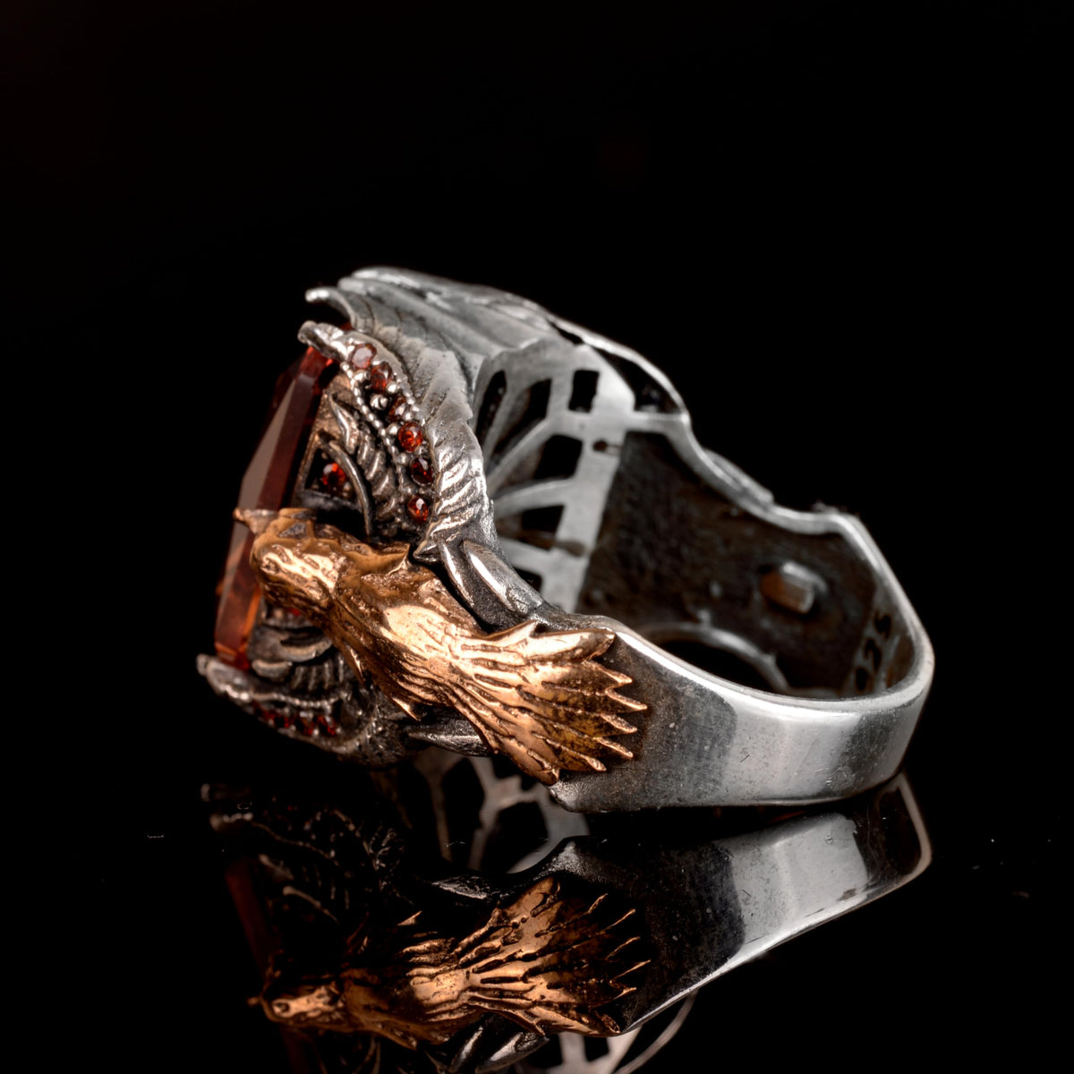925 Sterling Silver Men's Ring - Citrine or Sultanit - Elegant and Timeless Design — 5