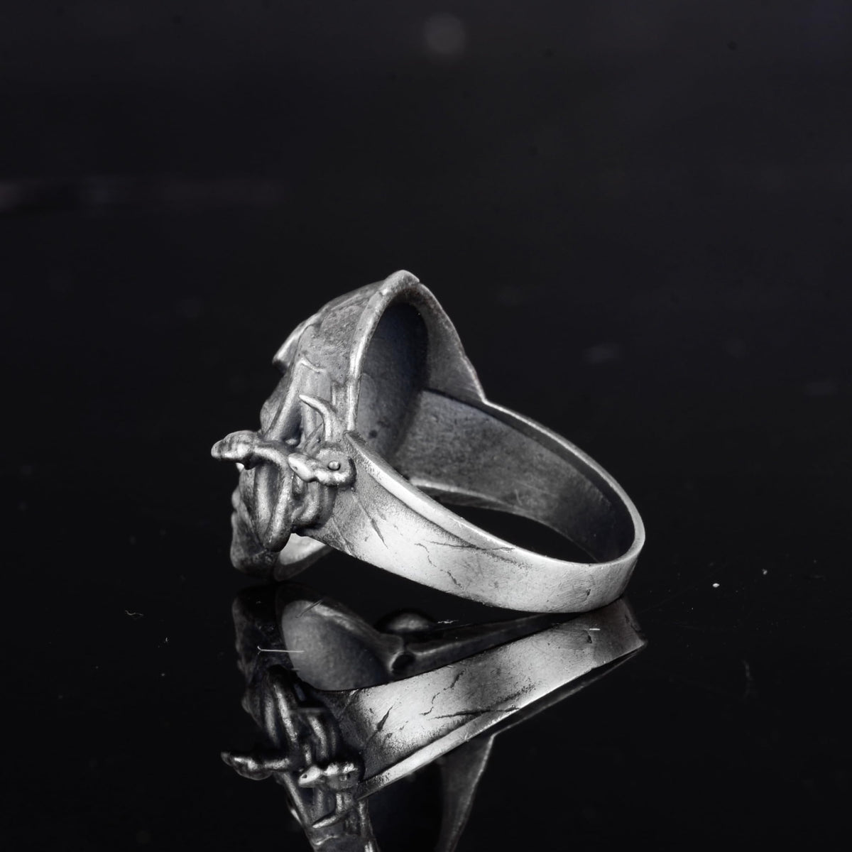 KAMBO 925 Sterling Silver Medusa Head Men's Ring – Handmade Mythological Gothic Ring (Silver) — 7