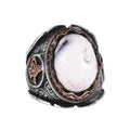 Natural Dendrite Agate Stone Ring, Ottoman Tughra Ring, 925 Sterling Silver Ring