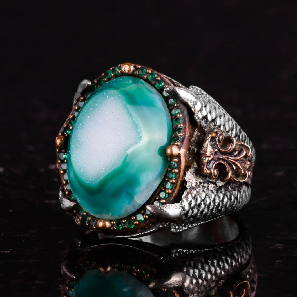 Druzy Quartz Stone Ring, 925 Sterling Silver Ring — 5