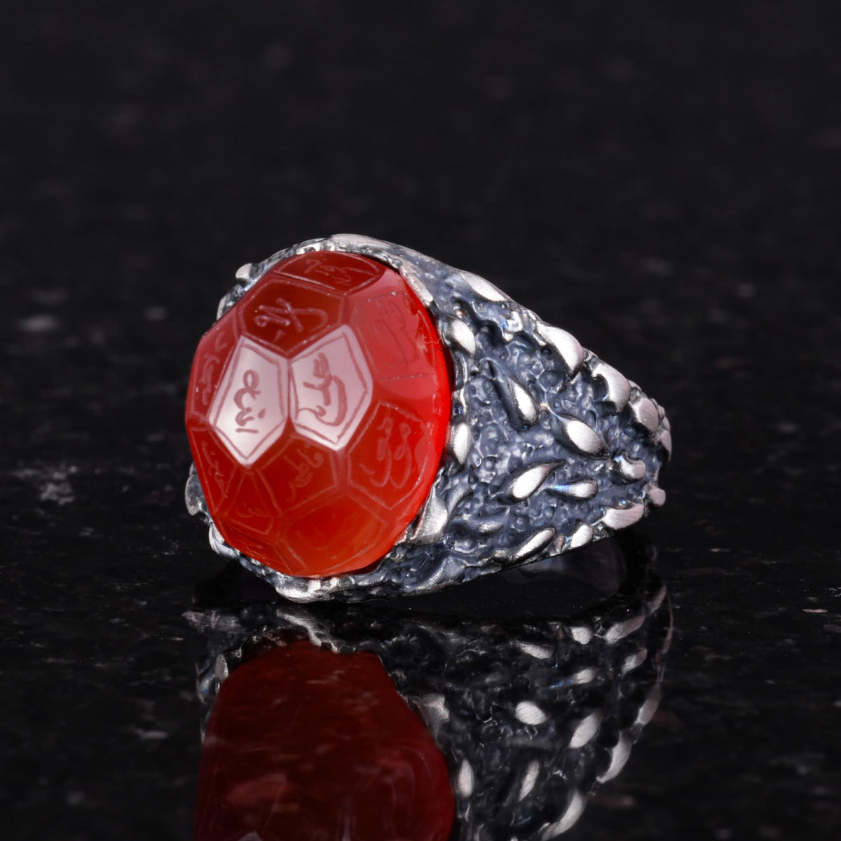 Natural Agate Stone Ring, 925 Sterling Silver Ring (Model-2) — 5