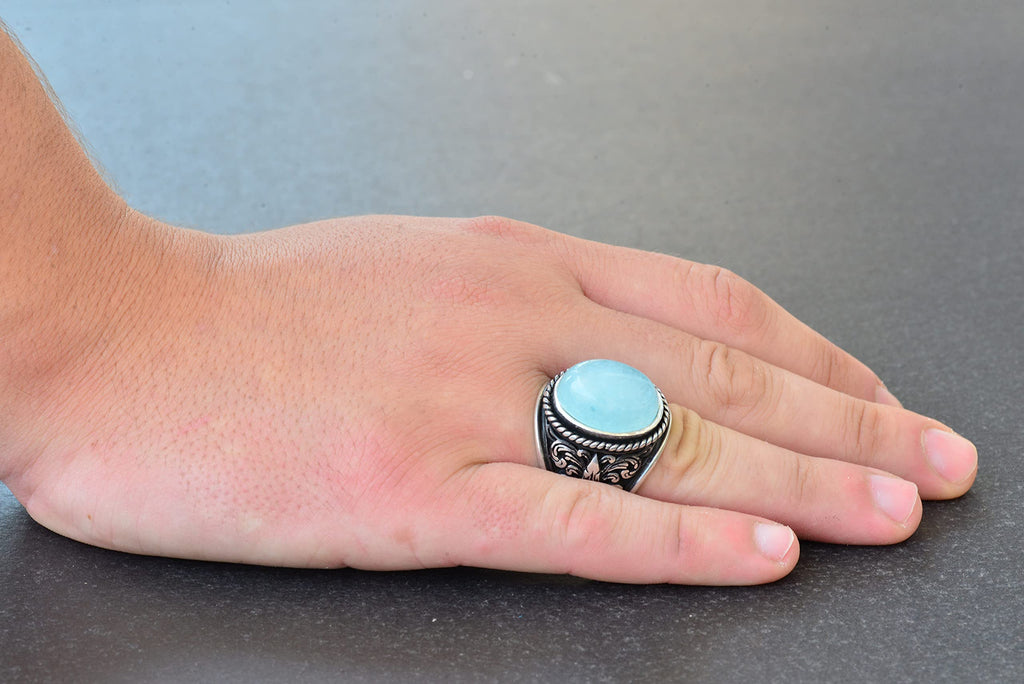 925 Sterling Silver Ring for Diamond Stone Collection - Aquamarine — 6