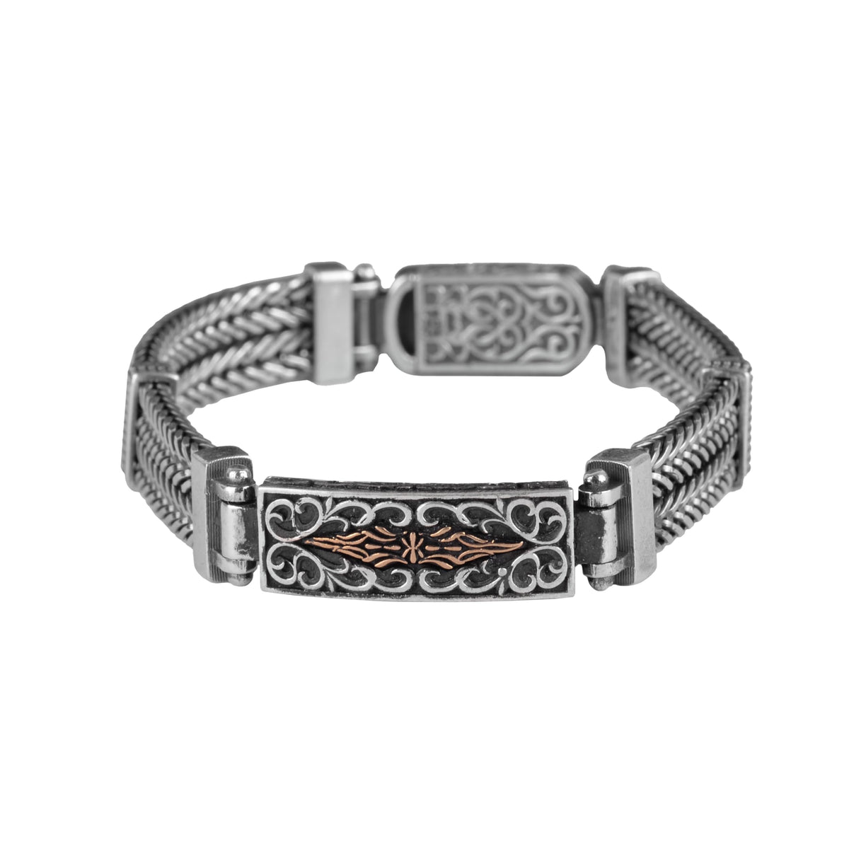 925 Sterling Silver Men's Bracelet Handmade Detailed Design