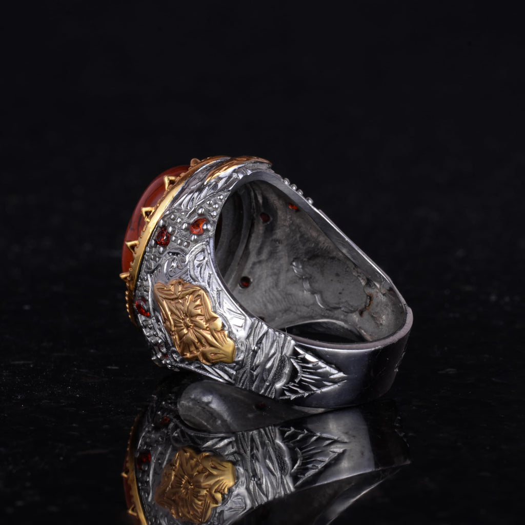 Natural Stone Ring - Sultan Ring - 925 Sterling Silver Ring (Kansit) — 7