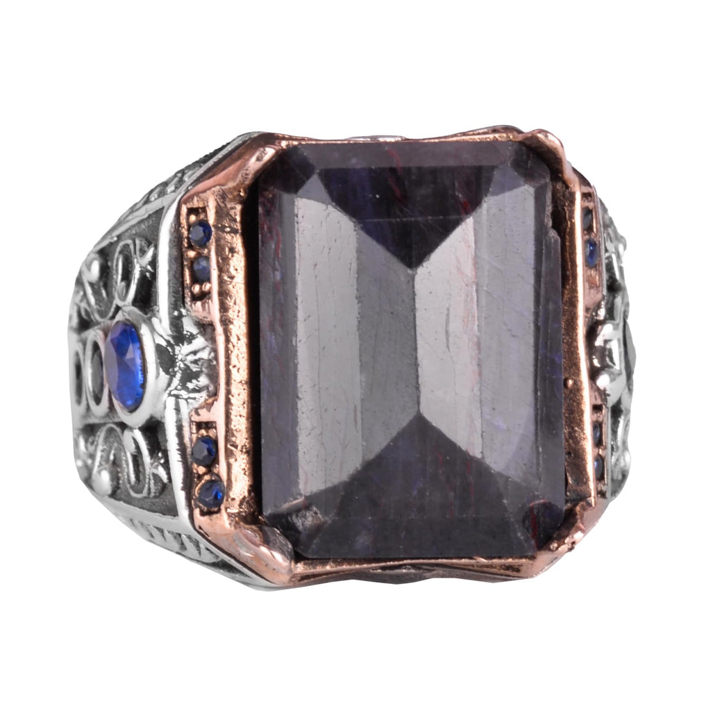 Natural Blue Sapphire Stone Ring - Handmade - 925 Sterling Silver