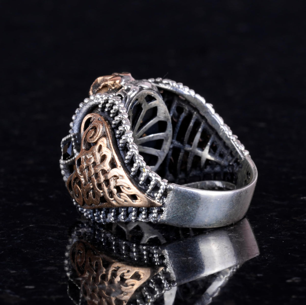 Monogram Personalized Letter Ring - 925 Sterling Silver Men's Ring — 2