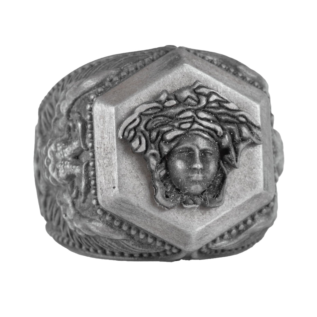 Medusa Motif 925 Sterling Silver Ring, Symbol of Courage Ring