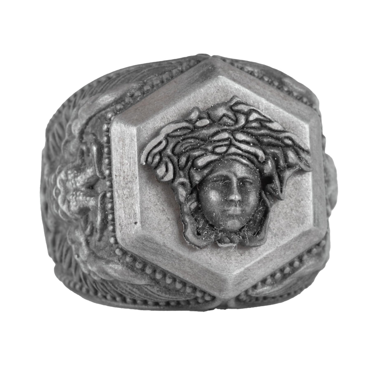 Medusa Motif 925 Sterling Silver Ring, Symbol of Courage Ring